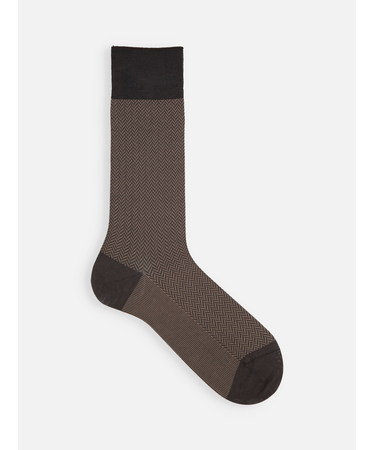 【Tabio MEN】スーピマJQヘリンボーンレギュラー丈ソックス（27.0～29.0cm）