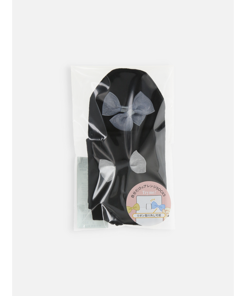 取り外し可能シースルーリボンショートソックス