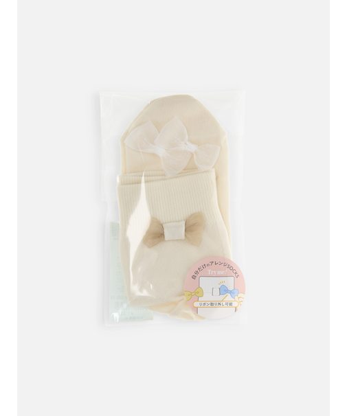 取り外し可能シースルーリボンショートソックス