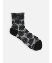 チュール牡丹柄ショートソックス