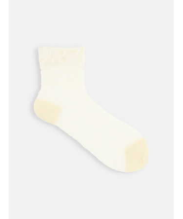 チュール牡丹柄ショートソックス