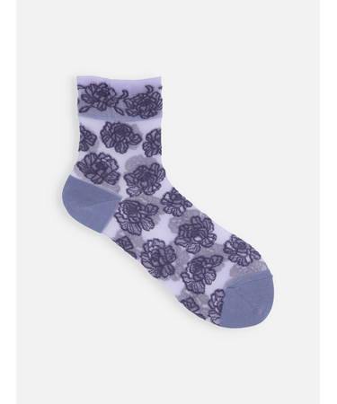 チュール牡丹柄ショートソックス