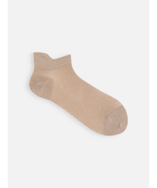 シャイニーラメメッシュアキレスガード付きスニーカー用ソックス