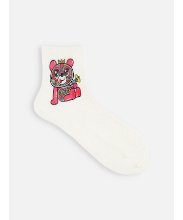 【青山哲士×靴下屋UPDATE】頭の中ver.LOVEビーム プリントソックス