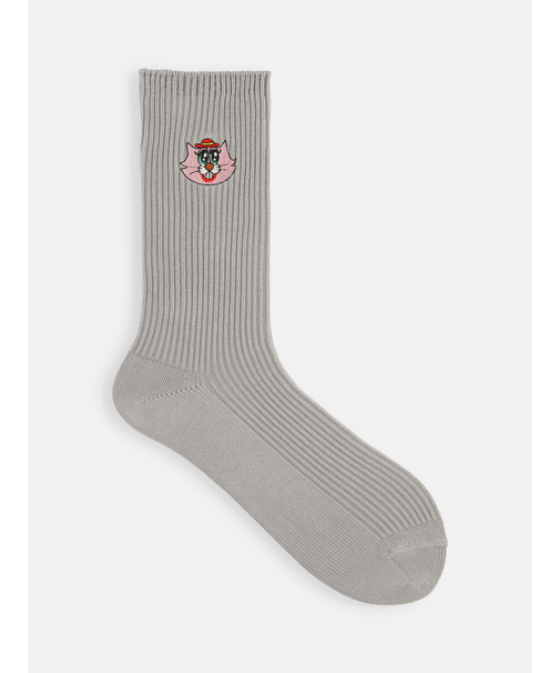 【青山哲士×靴下屋UPDATE】ネコ刺繍ソックス