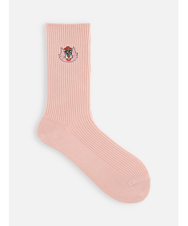 【青山哲士×靴下屋UPDATE】ネコ刺繍ソックス