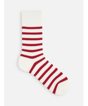 【Tabio MEN】SJボーダークルー丈ソックス