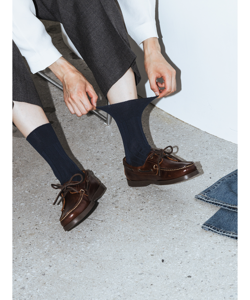 【Tabio MEN】9×2太リブショート丈ソックス