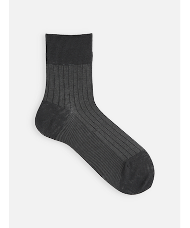 【Tabio MEN】綿麻JQストライプショートソックス(27.0～29.0cm)