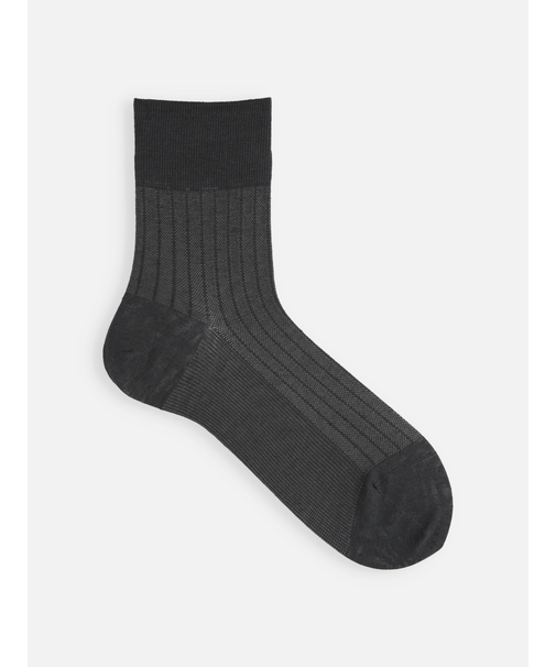 【Tabio MEN】綿麻JQストライプショートソックス(27.0～29.0cm)
