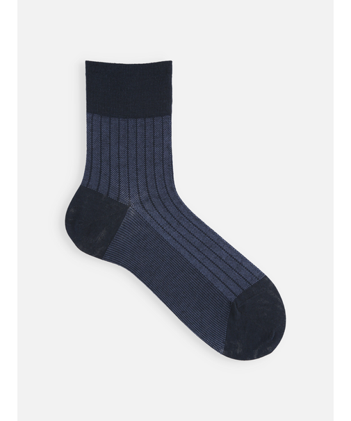 【Tabio MEN】綿麻JQストライプショートソックス(27.0～29.0cm)