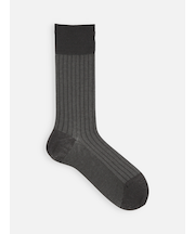 【Tabio MEN】綿麻JQストライプレギュラーソックス(27.0~29.0cm)