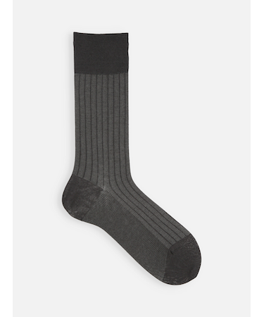 【Tabio MEN】綿麻JQストライプレギュラーソックス(27.0～29.0cm)