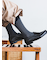 【Tabio MEN】綿麻JQストライプレギュラーソックス(27.0～29.0cm)