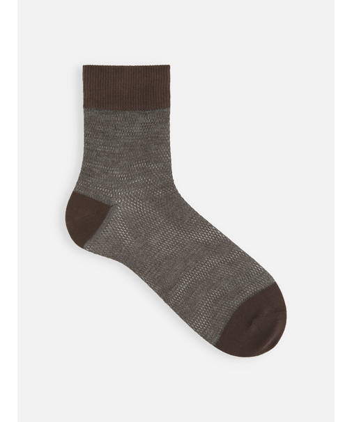 【Tabio MEN】ラミー混3面切り替えメッシュショートソックス
