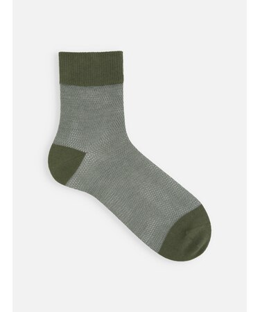 【Tabio MEN】ラミー混3面切り替えメッシュショートソックス