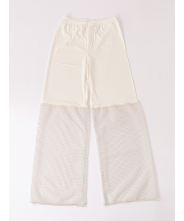 縫製ラッセルレースレギンス11分丈