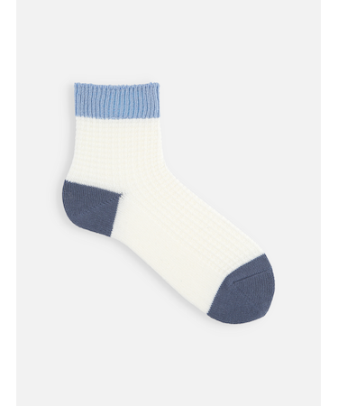 【Tabio MEN】綿麻切替ワッフルショート丈ソックス