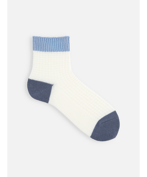 【Tabio MEN】綿麻切替ワッフルショート丈ソックス