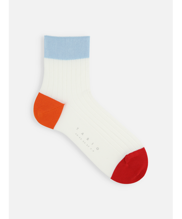 【メンズ】シルケット三面切替ショートソックス