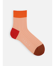 【メンズ】シルケット三面切替ショートソックス