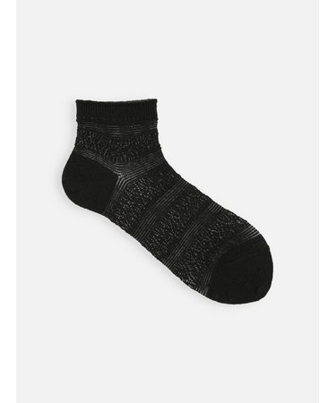 Newピュアリネンメッシュボーダーショートソックス