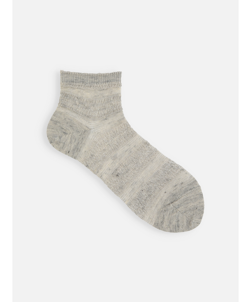 Newピュアリネンメッシュボーダーショートソックス