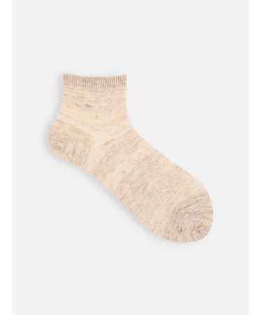 Newピュアリネンメッシュボーダーショートソックス