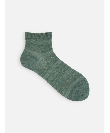 Newピュアリネンメッシュボーダーショートソックス