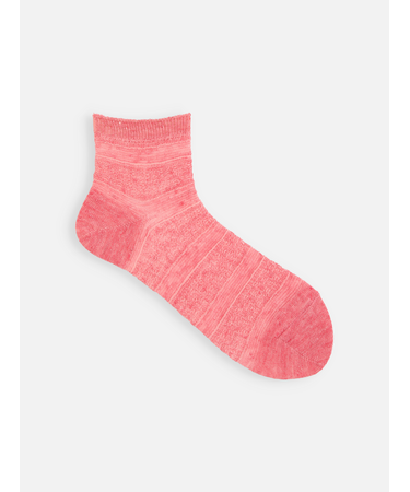 Newピュアリネンメッシュボーダーショートソックス