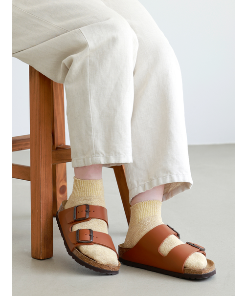 さっぱりさらさら綿麻ゴム長ショートソックス