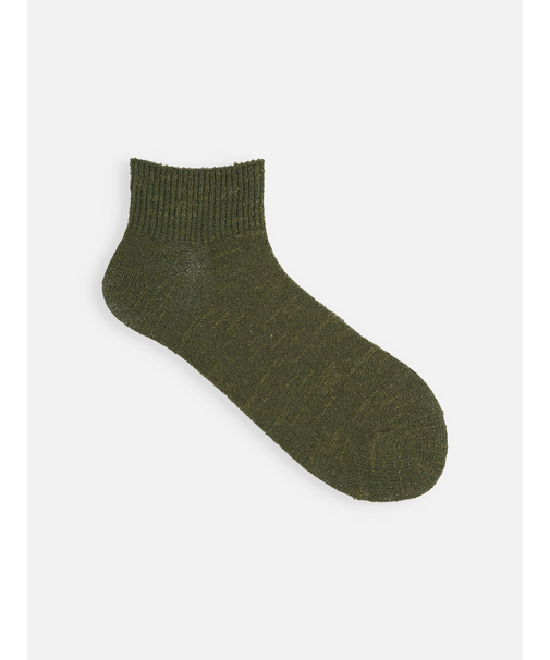 さっぱりさらさら綿麻ゴム長ショートソックス