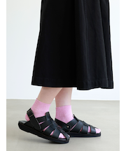 さっぱりさらさら綿麻ゴム長ショートソックス