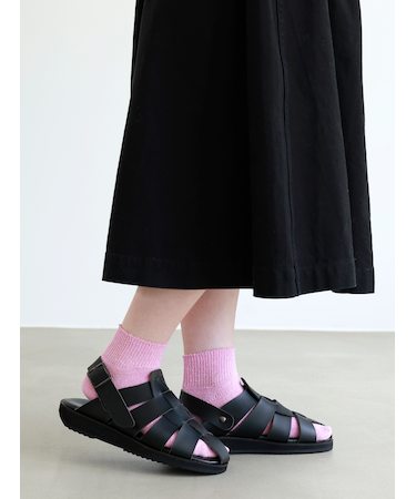 さっぱりさらさら綿麻ゴム長ショートソックス