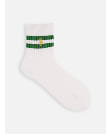 RL ポニー刺繍２本ラインショートソックス