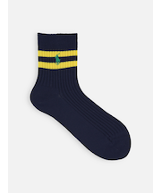 RL ポニー刺繍２本ラインショートソックス