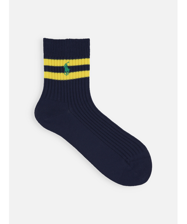 RL ポニー刺繍２本ラインショートソックス