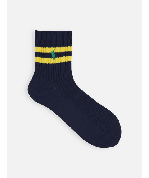 RL ポニー刺繍２本ラインショートソックス