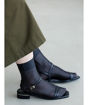 縫製シースルーショートソックス