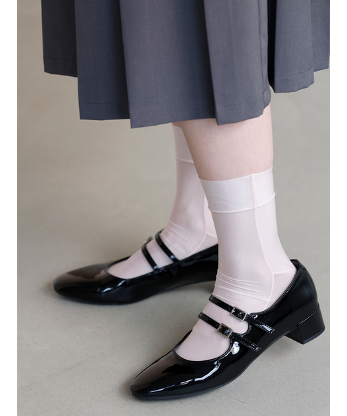 縫製シースルーショートソックス