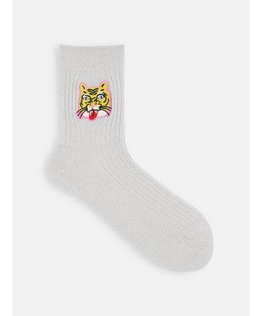 ラメ刺繍タイガーショートソックス