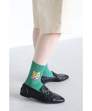 ラメ刺繍タイガーショートソックス