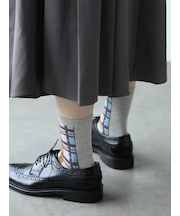 シアーフロントチェックソックス