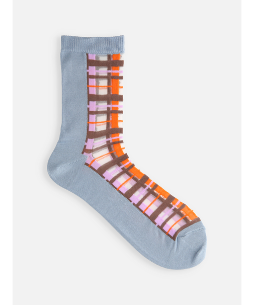 シアーフロントチェックソックス