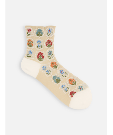 フロートシーリングスタンプ柄ショートソックス