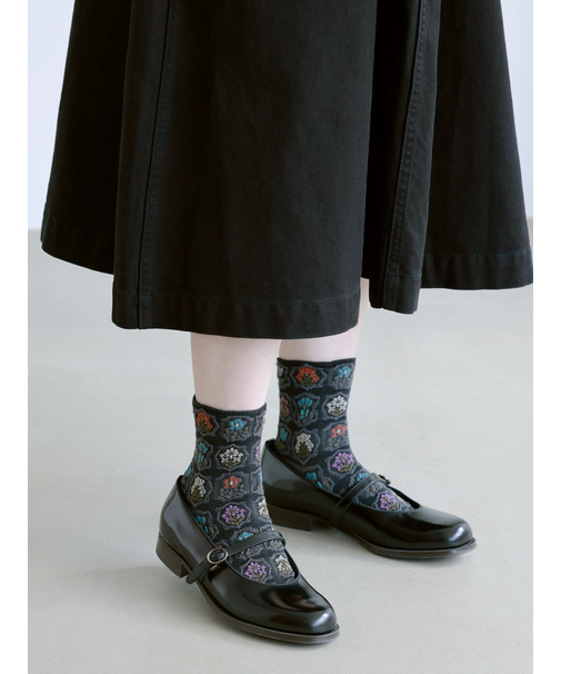 フロートシーリングスタンプ柄ショートソックス