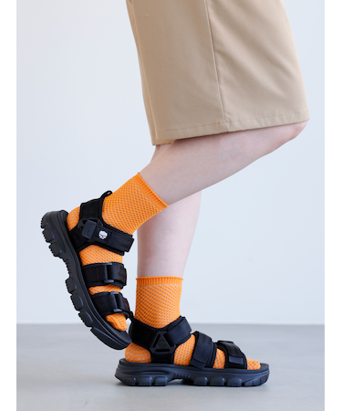 フィッシュネット風オールメッシュショートソックス