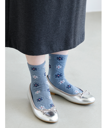 フロートダイヤフラワーソックス