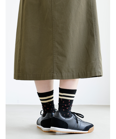 アメリブ花柄ラインソックス