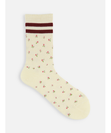 アメリブ花柄ラインソックス